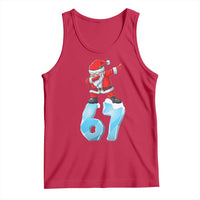Funny 67 Christmas Tank Top Six Seven Dabbing Santa Meme Gen Alpha Slang - Wonder Print Shop