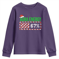 Funny Aura Energy 67 Christmas Youth Sweatshirt Aura Farming Six Seven Meme Gen Alpha Slang - Wonder Print Shop