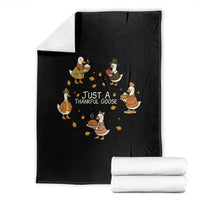 Just A Thankful Goose Throw Blanket Funny Goose Turkey Thanksgiving Fall Season - Wonder Print Shop