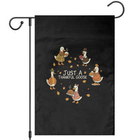 Just A Thankful Goose Garden Flag Funny Goose Turkey Thanksgiving Fall Season - Wonder Print Shop