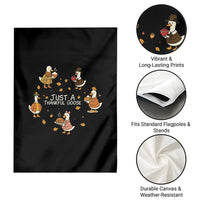 Just A Thankful Goose Garden Flag Funny Goose Turkey Thanksgiving Fall Season - Wonder Print Shop
