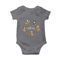 Just A Thankful Goose Baby Onesie Funny Goose Turkey Thanksgiving Fall Season - Wonder Print Shop