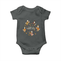 Just A Thankful Goose Baby Onesie Funny Goose Turkey Thanksgiving Fall Season - Wonder Print Shop