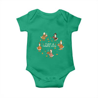 Just A Thankful Goose Baby Onesie Funny Goose Turkey Thanksgiving Fall Season - Wonder Print Shop