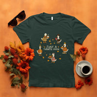 Just A Thankful Goose T Shirt Funny Goose Turkey Thanksgiving Fall Season - Wonder Print Shop