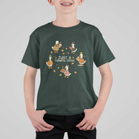 Just A Thankful Goose T Shirt For Kid Funny Goose Turkey Thanksgiving Fall Season - Wonder Print Shop