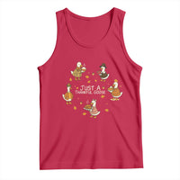 Just A Thankful Goose Tank Top Funny Goose Turkey Thanksgiving Fall Season - Wonder Print Shop