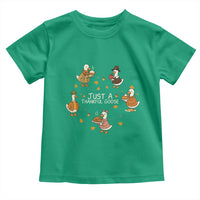 Just A Thankful Goose Toddler T Shirt Funny Goose Turkey Thanksgiving Fall Season - Wonder Print Shop