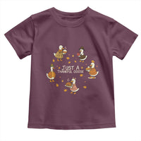 Just A Thankful Goose Toddler T Shirt Funny Goose Turkey Thanksgiving Fall Season - Wonder Print Shop