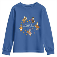 Just A Thankful Goose Youth Sweatshirt Funny Goose Turkey Thanksgiving Fall Season - Wonder Print Shop
