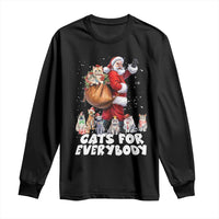 Funny Christmas Cat Long Sleeve Shirt Cats For Everybody Xmas Santa Pet