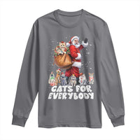 Funny Christmas Cat Long Sleeve Shirt Cats For Everybody Xmas Santa Pet