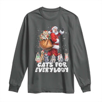 Funny Christmas Cat Long Sleeve Shirt Cats For Everybody Xmas Santa Pet