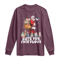 Funny Christmas Cat Long Sleeve Shirt Cats For Everybody Xmas Santa Pet