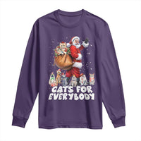Funny Christmas Cat Long Sleeve Shirt Cats For Everybody Xmas Santa Pet