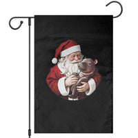 Funny Moo Deng Christmas Garden Flag Santa Cute Hippo Zoo Meme Baby Pygmy - Wonder Print Shop
