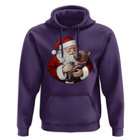Funny Moo Deng Christmas Hoodie Santa Cute Hippo Zoo Meme Baby Pygmy