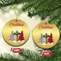 Christmas Begins With Christ Christmas Ornament Leopard Cross Plaid Xmas Tree - Wonder Print Shop