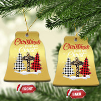 Christmas Begins With Christ Christmas Ornament Leopard Cross Plaid Xmas Tree - Wonder Print Shop