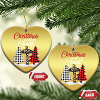 Christmas Begins With Christ Christmas Ornament Leopard Cross Plaid Xmas Tree - Wonder Print Shop