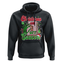 Funny Christmas Season Hoodie Switch Red And Green Skeleton Hand