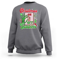 Funny Christmas Season Sweatshirt Switch Red And Green Skeleton Hand - Wonder Print Shop