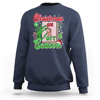 Funny Christmas Season Sweatshirt Switch Red And Green Skeleton Hand - Wonder Print Shop