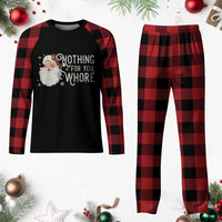 Funny Xmas Naughty Santa Plaid Pajama Set Nothing For You Whore - Wonder Print Shop
