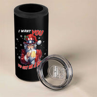 Funny Christmas Beer 4 in 1 Can Cooler Tumbler I Want You To Get Me A Beer Santa Uncle Sam - Wonder Print Shop