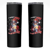 Funny Christmas Beer Skinny Tumbler I Want You To Get Me A Beer Santa Uncle Sam - Wonder Print Shop