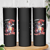 Funny Christmas Beer Skinny Tumbler I Want You To Get Me A Beer Santa Uncle Sam - Wonder Print Shop
