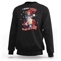 Funny Christmas Beer Sweatshirt I Want You To Get Me A Beer Santa Uncle Sam - Wonder Print Shop