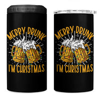 Funny Merry Drunk I'm Christmas 4 in 1 Can Cooler Tumbler Vintage Beer Mugs Xmas - Wonder Print Shop
