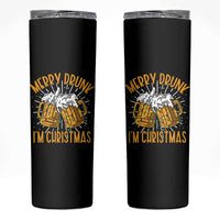 Funny Merry Drunk I'm Christmas Skinny Tumbler Vintage Beer Mugs Xmas - Wonder Print Shop