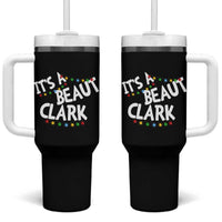 Funny Xmas Movie Its A Beaut Clark Tumbler With Handle Christmas Vacation Holiday Lights - Wonder Print Shop