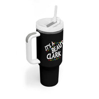 Funny Xmas Movie Its A Beaut Clark Tumbler With Handle Christmas Vacation Holiday Lights - Wonder Print Shop