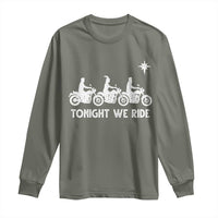 Funny Christmas Christian Biker Long Sleeve Shirt Tonight We Ride Three Wise Men Faith Xmas Motorbikes - Wonder Print Shop