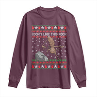 Funny Marcus The Worm Christmas Long Sleeve Shirt I Dont Like This Rock Xmas Meme - Wonder Print Shop