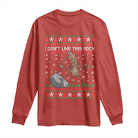 Funny Marcus The Worm Christmas Long Sleeve Shirt I Dont Like This Rock Xmas Meme - Wonder Print Shop