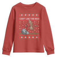Funny Marcus The Worm Christmas Youth Sweatshirt I Dont Like This Rock Xmas Meme - Wonder Print Shop