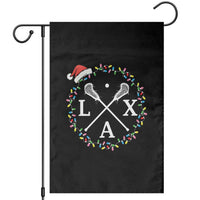 Funny Christmas Lacrosse Lax Stick Santa Hat Garden Flag - Wonder Print Shop