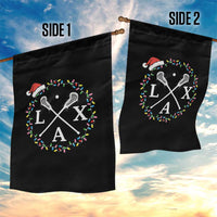 Funny Christmas Lacrosse Lax Stick Santa Hat Garden Flag - Wonder Print Shop