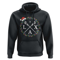 Funny Christmas Lacrosse Lax Stick Santa Hat Hoodie - Wonder Print Shop