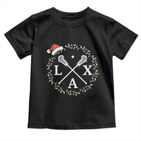 Funny Christmas Lacrosse Lax Stick Santa Hat Toddler T Shirt - Wonder Print Shop