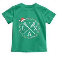 Funny Christmas Lacrosse Lax Stick Santa Hat Toddler T Shirt - Wonder Print Shop