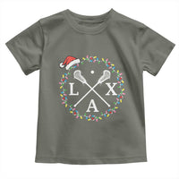 Funny Christmas Lacrosse Lax Stick Santa Hat Toddler T Shirt - Wonder Print Shop