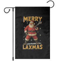 Funny Christmas Lacrosse Garden Flag Merry Laxmas Santa Lax Player - Wonder Print Shop