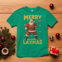 Funny Christmas Lacrosse T Shirt Merry Laxmas Santa Lax Player - Wonder Print Shop