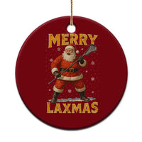 Funny Christmas Lacrosse Ceramic Ornament Merry Laxmas Santa Lax Player - Wonder Print Shop