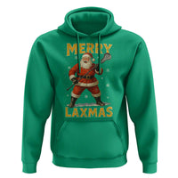 Funny Christmas Lacrosse Hoodie Merry Laxmas Santa Lax Player - Wonder Print Shop